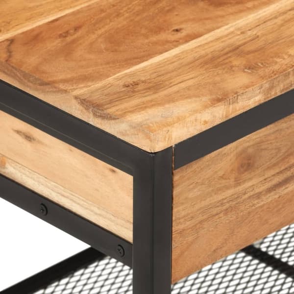 vidaXL Skobenk 110x35x45 cm heltre akasie og jern