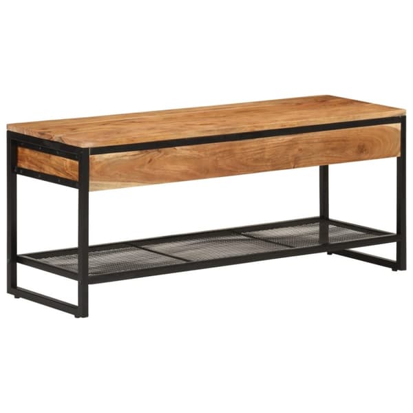 vidaXL Skobenk 110x35x45 cm heltre akasie og jern