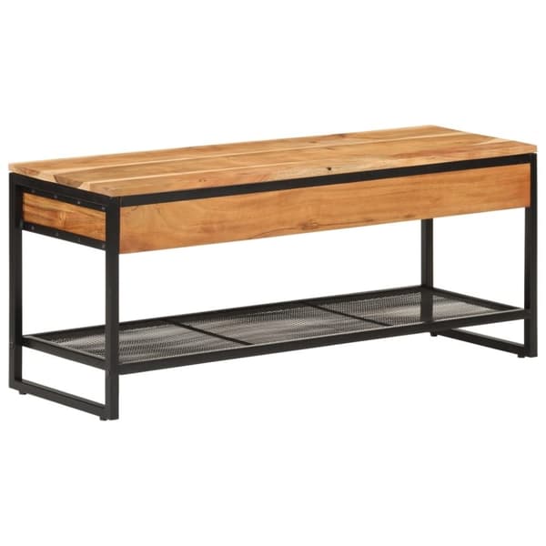 vidaXL Skobenk 110x35x45 cm heltre akasie og jern