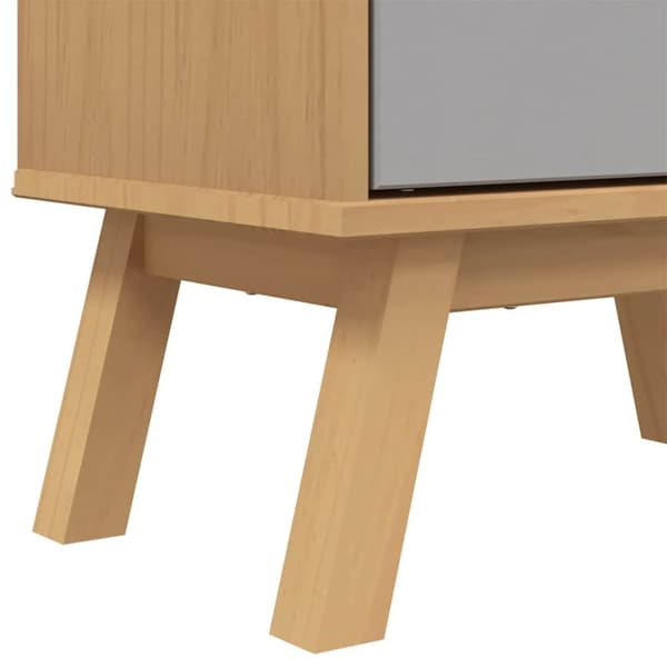 vidaXL skoskab OLDEN 55x35x120 cm massivt fyrretræ grå og brun