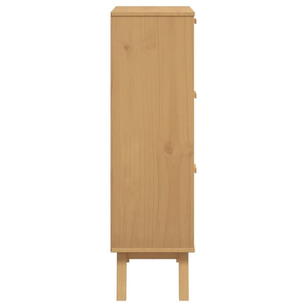 vidaXL Skoskåp OLDEN grå & brun 55x35x120 cm massiv furu