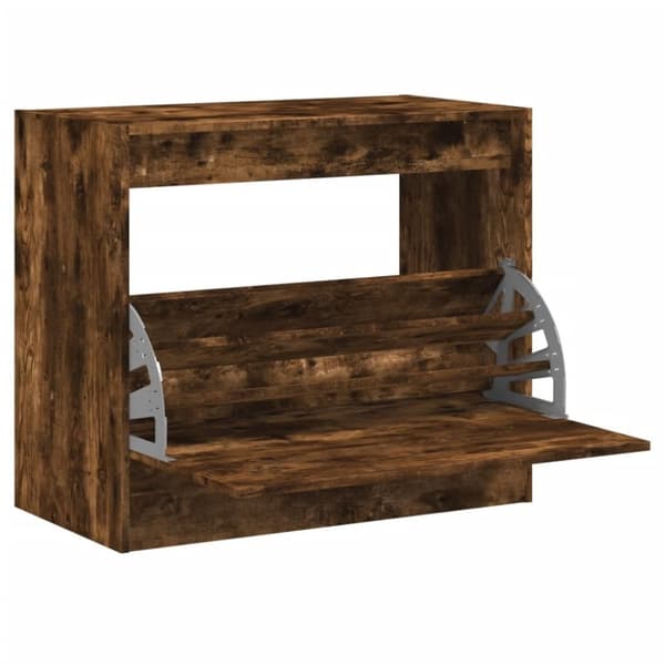 vidaXL Skoställ rökfärgad ek 80x42x69 cm konstruerat trä
