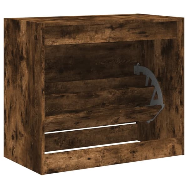 vidaXL skoskab 80x42x69 cm konstrueret træ røget egetræsfarve
