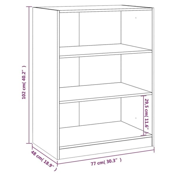 vidaXL Garderobe grå sonoma 77x48x102 cm konstruert tre