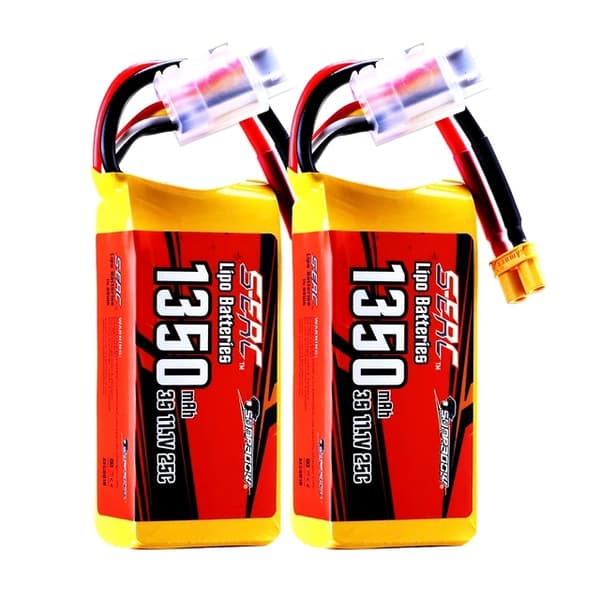 RC Lipo -akku, 1100 mAh kapasiteetti, XT30-liitin, 1350-3S25C-XT30-2kpl