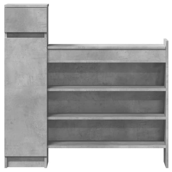 vidaXL Skohylle betonggrå 100,5x28x100 cm konstruert tre