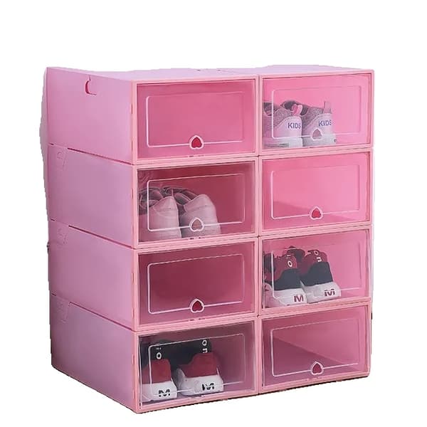 Skobox Organizer, Gennemsigtigt Design, Stablet Opbevaring, 34X24X14cm CPINK6 34X24X14cm  CPINK6