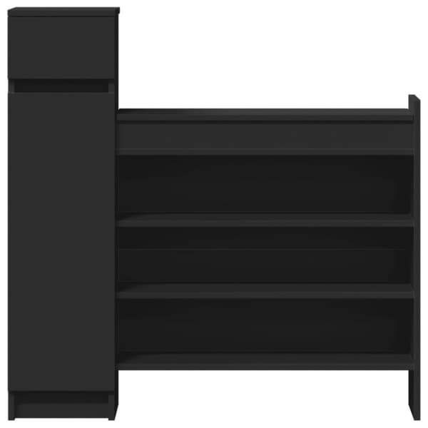 vidaXL Kenkäkaappi musta 100,5x28x100 cm tekninen puu