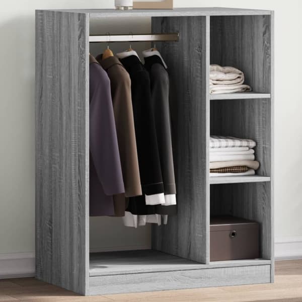 vidaXL tøjreol 77x48x102 cm konstrueret træ grå sonoma-eg
