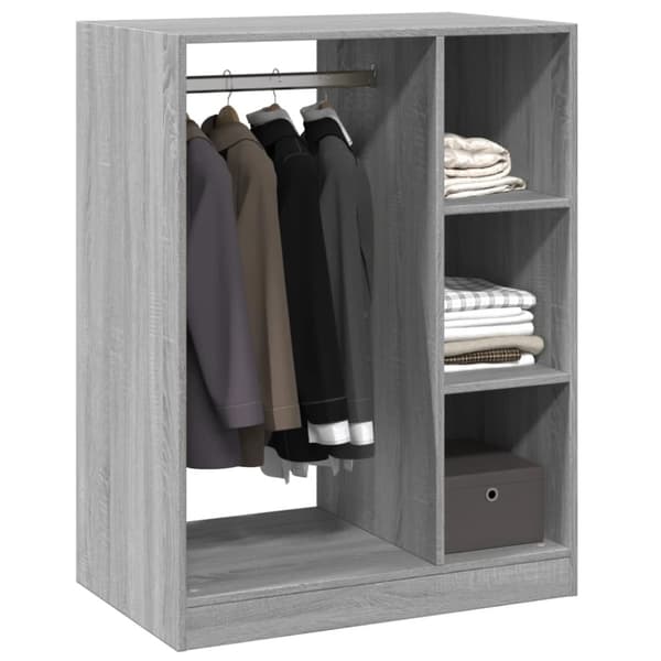 vidaXL tøjreol 77x48x102 cm konstrueret træ grå sonoma-eg