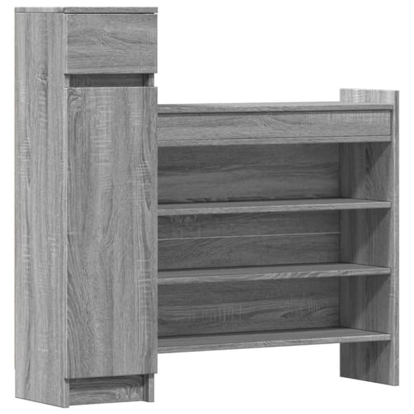 vidaXL Skohylle grå sonoma 100,5x28x100 cm konstruert tre