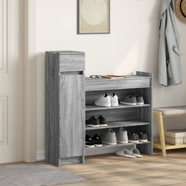 vidaXL skoreol 100,5x28x100 cm konstrueret træ grå sonoma-eg
