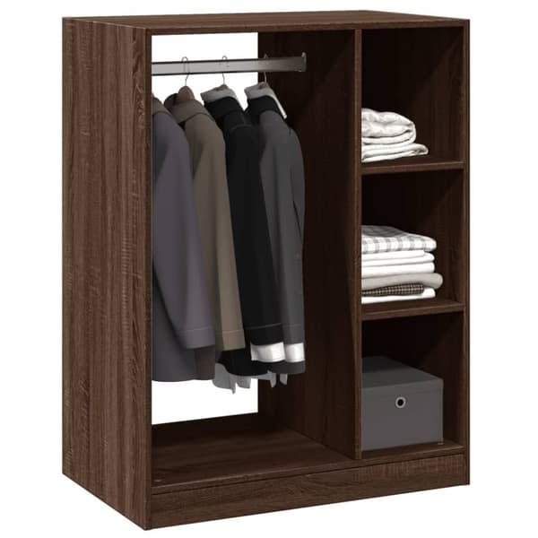 vidaXL tøjreol 77x48x102 cm konstrueret træ brun egetræsfarve