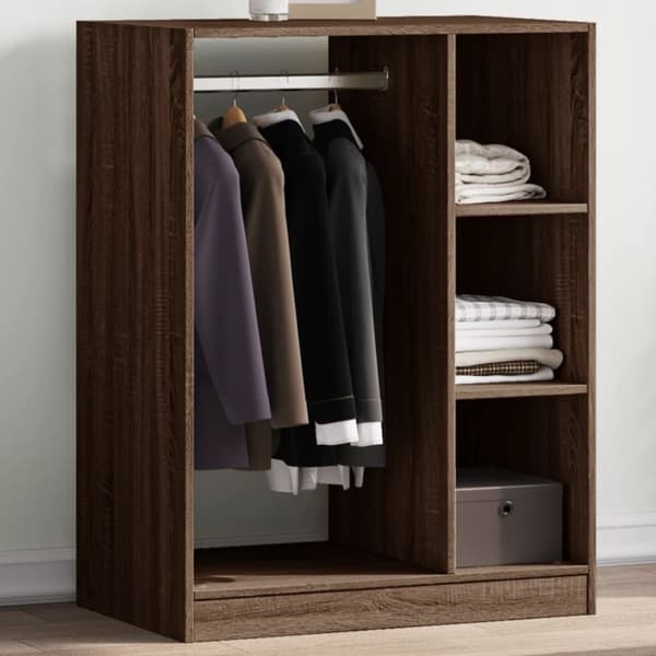 vidaXL tøjreol 77x48x102 cm konstrueret træ brun egetræsfarve
