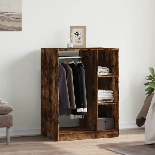 vidaXL tøjreol 77x48x102 cm konstrueret træ røget egetræsfarve