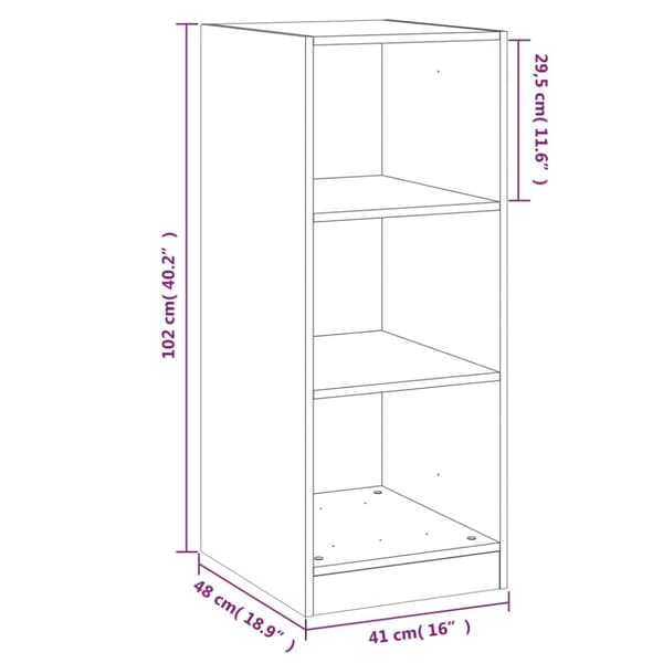 vidaXL Garderobe røkt eik 48x41x102 cm konstruert tre