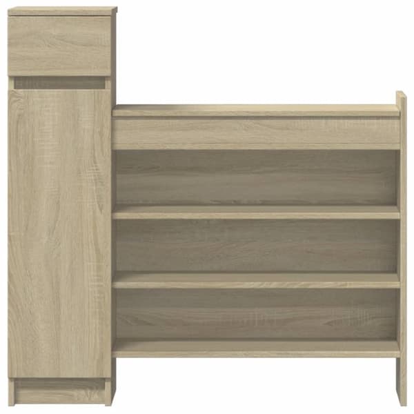 vidaXL Kenkäkaappi Sonoma-tammi 100,5x28x100 cm tekninen puu