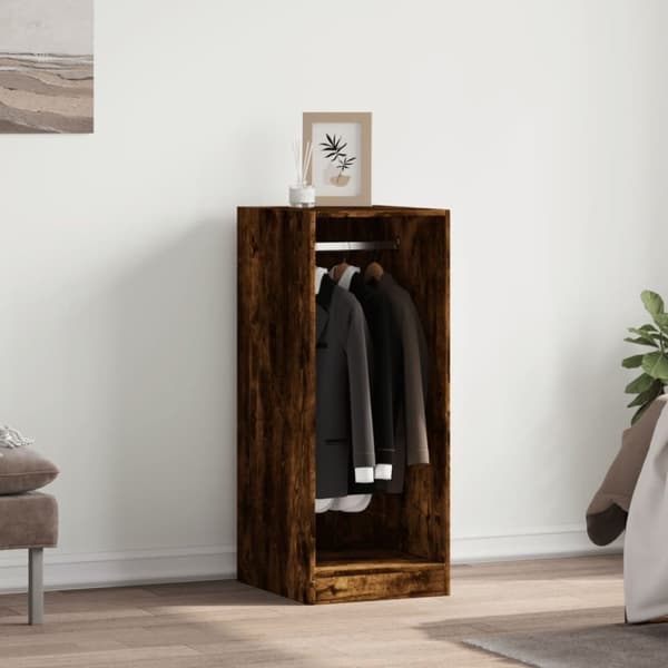 vidaXL Garderobe røkt eik 48x41x102 cm konstruert tre