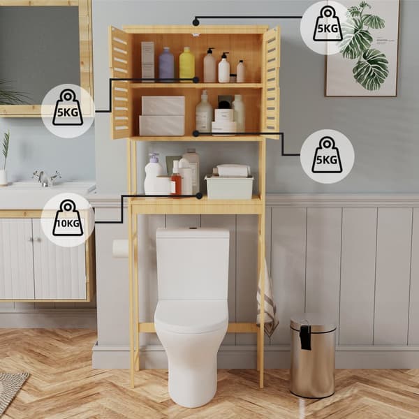 Badrumsskåp för förvaring, Skåp Organisation, Justerbara Hyllor, Guld