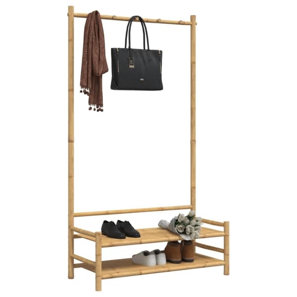 vidaXL tøjstativ med hylder 103x40x183 cm bambus