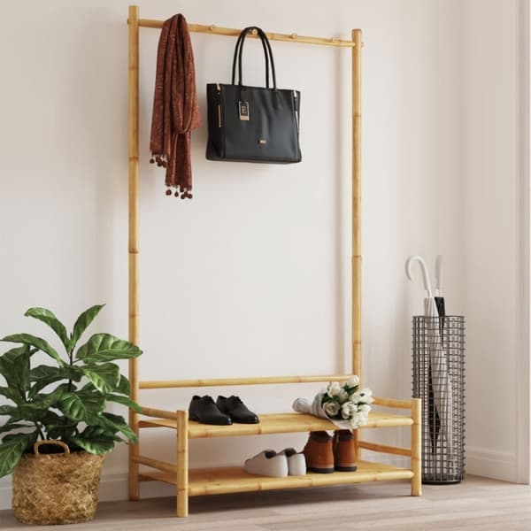 vidaXL tøjstativ med hylder 103x40x183 cm bambus