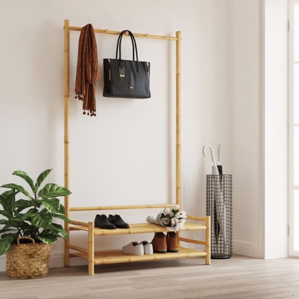 vidaXL tøjstativ med hylder 103x40x183 cm bambus