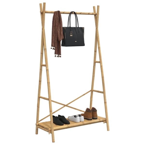 vidaXL Klesstativ med hylle 102x50x190 cm bambus