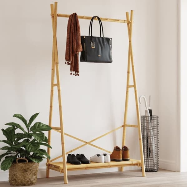 vidaXL Vaateteline hyllyllä 102x50x190 cm bambu