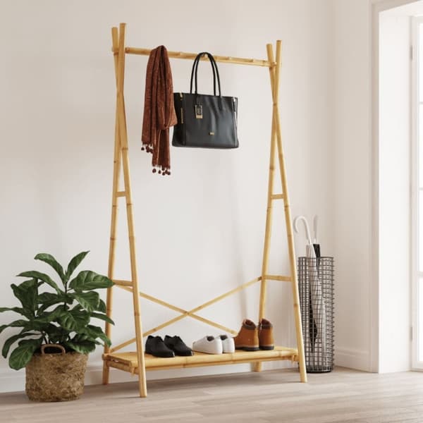 vidaXL Vaateteline hyllyllä 102x50x190 cm bambu