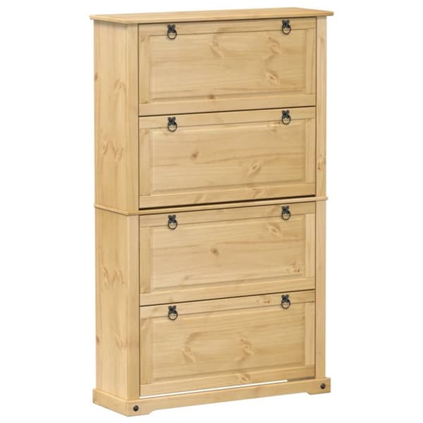 vidaXL skoskab Corona 99x32x163,5 cm massivt fyrretræ