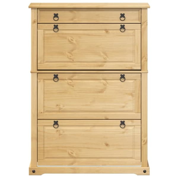 vidaXL skoskab Corona 99x32x138 cm massivt fyrretræ