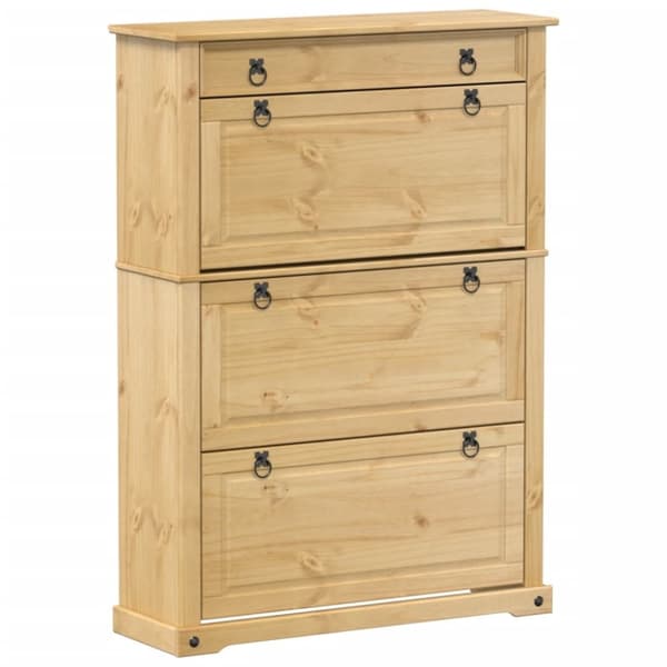 vidaXL skoskab Corona 99x32x138 cm massivt fyrretræ
