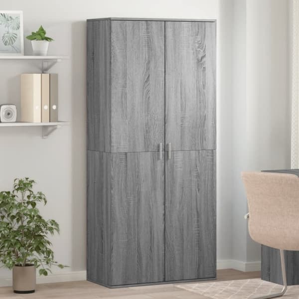 vidaXL Skoskap grå sonoma 80x39x178 cm konstruert tre