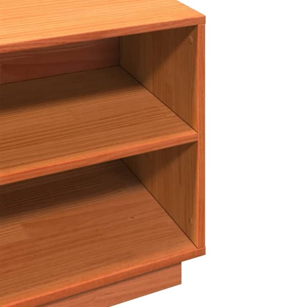 vidaXL TV-benk voksbrun 110x34x45 cm heltre furu