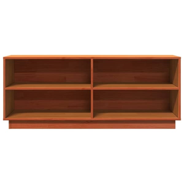 vidaXL skoreol 110x34x45 cm massivt fyrretræ gyldenbrun