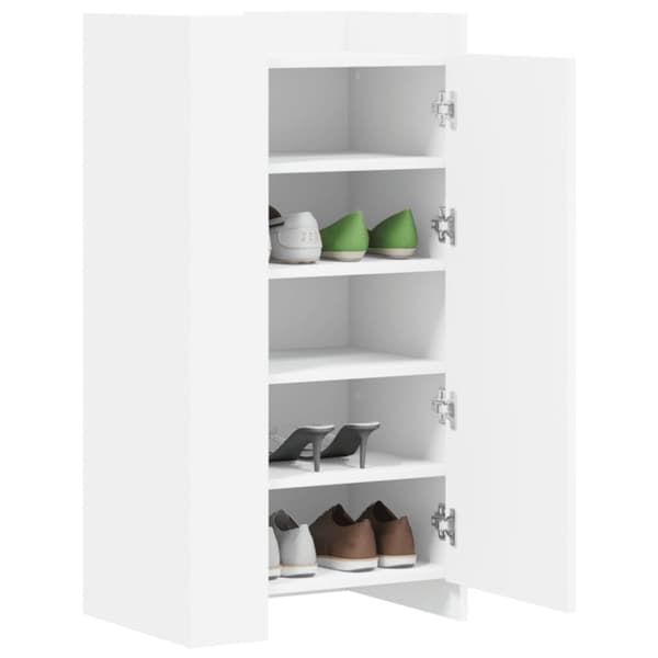 vidaXL Skoskap hvit 52x37,5x100 cm konstruert tre