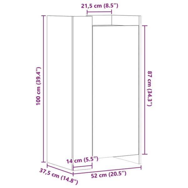 vidaXL skoreol 52x37,5x100 cm konstrueret træ betongrå