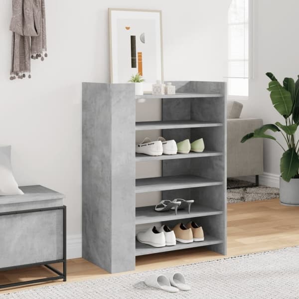 vidaXL skoreol 74,5x37,5x100 cm konstrueret træ betongrå