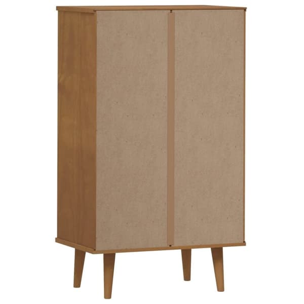 vidaXL skoskab MOLDE 59,5x35x103 cm massivt fyrretræ brun