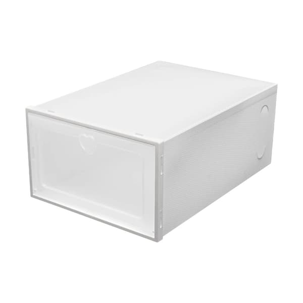 Skoorganisator, Stabelbar Design, Gennemsigtig Ventilation,HVID