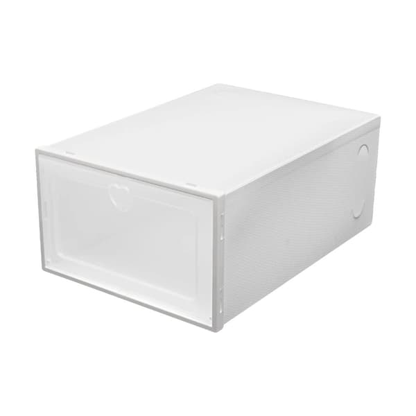 Skoorganisator, Stabelbar Design, Gennemsigtig Ventilation,HVID