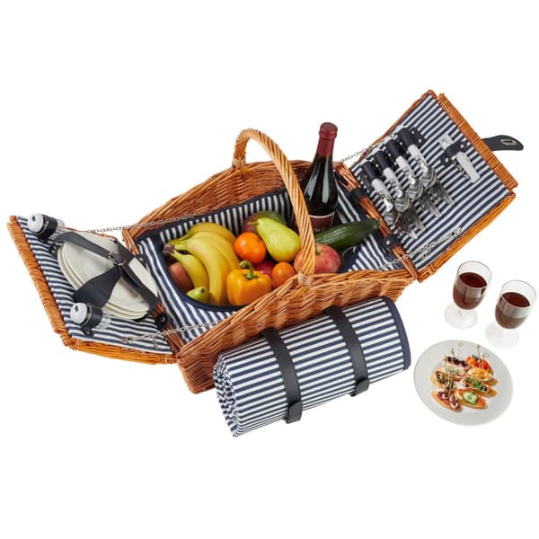 Picknickkorg Usedom för 4 personer med kylfack och tillbehör - brun