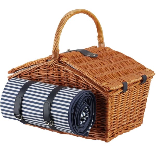 Picknickkorg Usedom för 4 personer med kylfack och tillbehör - brun
