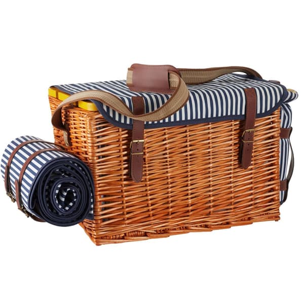 Picknickkorg Rügen med kylfack och tillbehör - brun