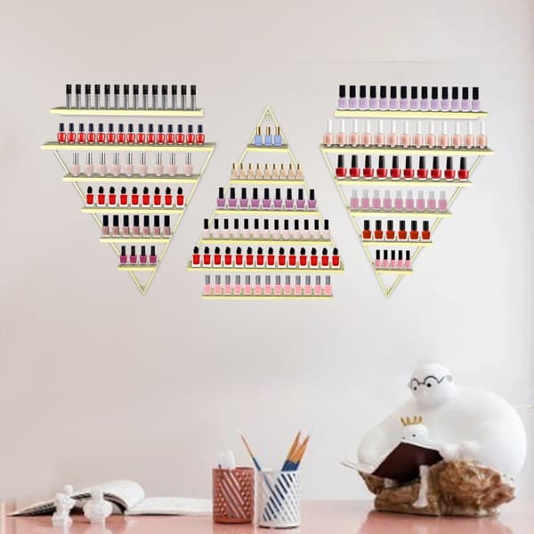 Neglelak Rack Organizer, 5-Lags Display, Vægmonteret, Alsidigt Design