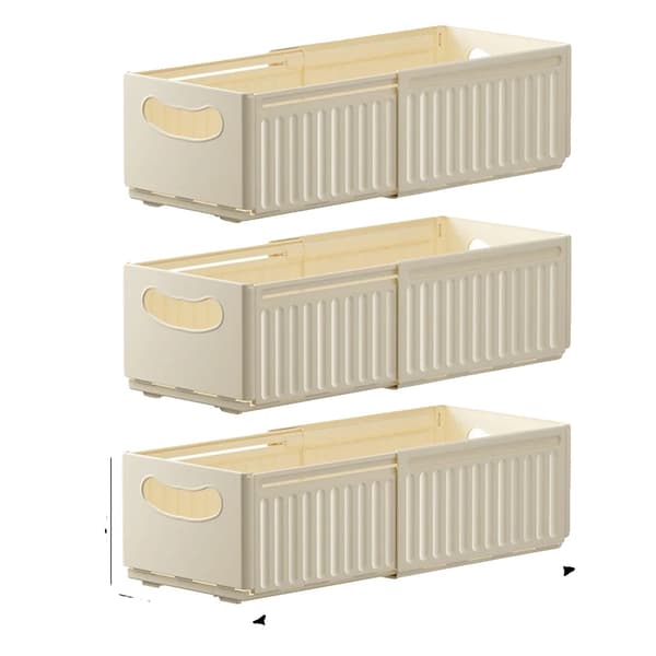 Justerbar Skuffeorganisator, Sammenklappelig Størrelse, Miljøvenligt Materiale,3PCS Stor