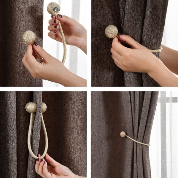 2-Pack Magnetiskt Gardinspänne Gardinknut – Vit