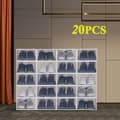 Miniatyrbild 2 av 2: Shoe Storage Boxes, 20PCS Fällbar Design, Transparent Stapelbar Organisatör,20PCS vit
