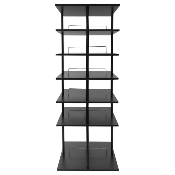 Kenkäteline, 6 tasoa, 360° käännettävä, moderni muotoilu,musta