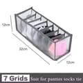 Miniatyrbillede 2 af 2: Underbukseorganisator, 7 eller 11 rum, åndbart meshstof,Grå-7gitter